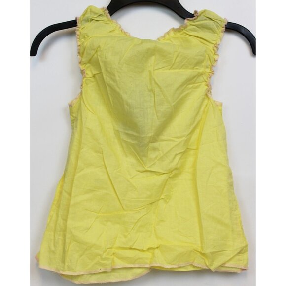 Beetlejuice London Yellow Tank Top Girls sz 10 Summer Flower Ruffle Ribbon Light - Picture 6 of 8
